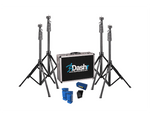 Dashr React Shuttle Package - showcasing the comprehensive set including LED modules and tripods for agility training.
