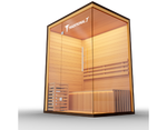 Medical Breakthrough Traditional 7 v2a sauna in Canadian Hemlock wood, designed for 3 people with Bluetooth audio and rapid heating.