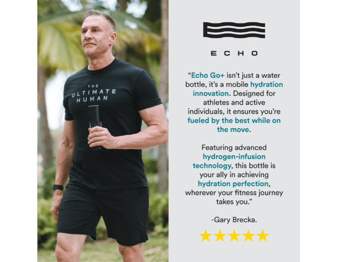 Echo Water Go+ Hydrogen Water Bottle - Portable, Durable, BPA - Free, Enhances Hydration 9X -  product_vendor - Peak Primal Wellness