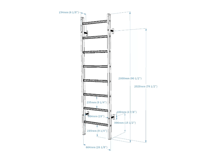 BenchK 200 Wall Bars Swedish Ladder – High - Quality Beech Wood & Steel Gym Equipment for All Ages -  product_vendor - Peak Primal Wellness