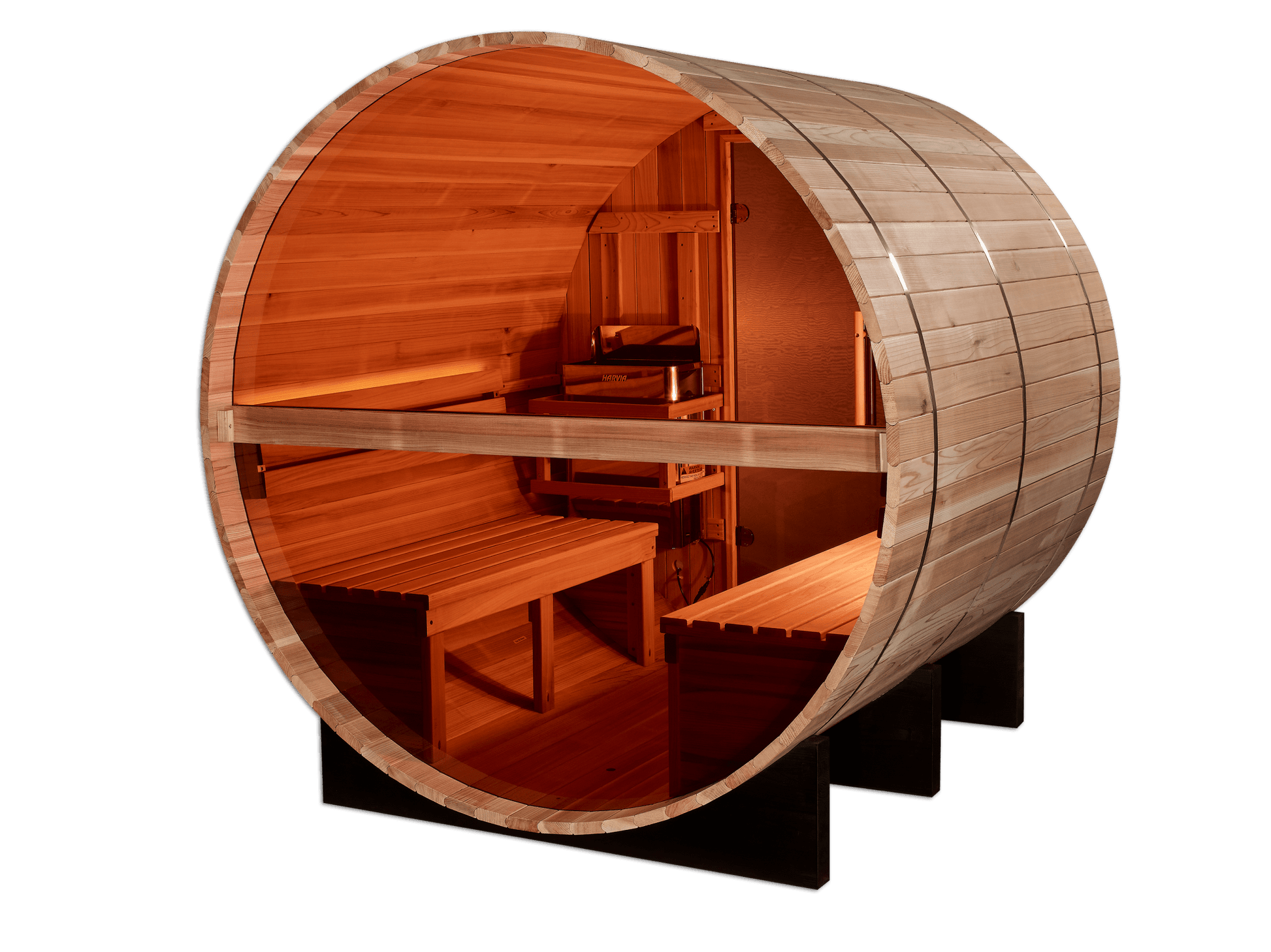 Golden Designs Zurich 4 Person Barrel with Bronze Privacy View Traditional Sauna (GDI - B024 - 01) -  product_vendor - Peak Primal Wellness
