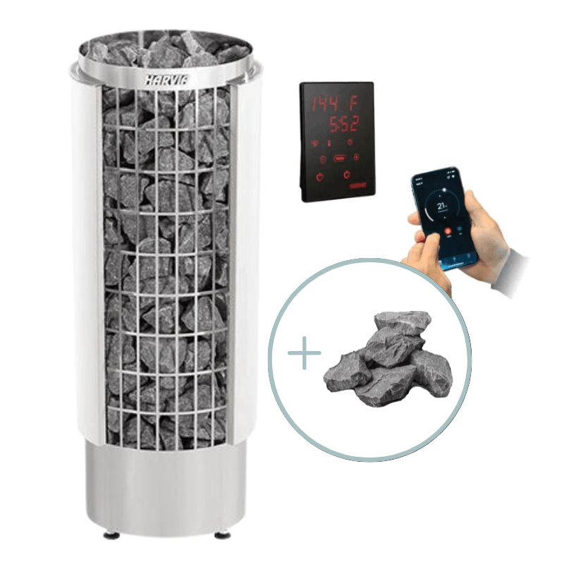 Harvia Cilindro PC60E Sauna Heater 6kW, 200 lbs Stone Capacity, Wi - Fi Enabled Control -  product_vendor - Peak Primal Wellness