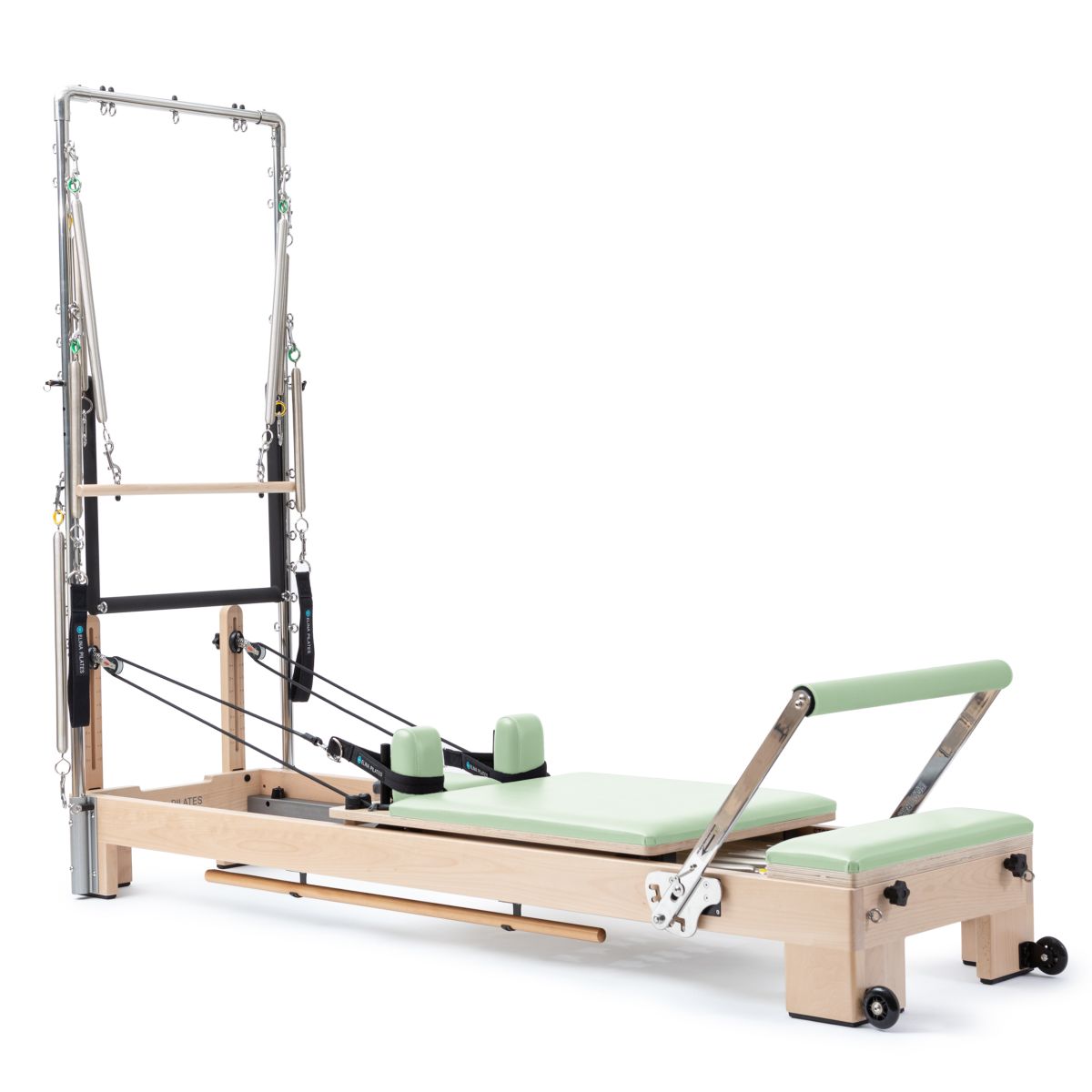 Elina Pilates Lignum Reformer with Tower - Durable Beechwood, Adjustable Foot Bar & Springs, Essentials Kit -  product_vendor - Peak Primal Wellness