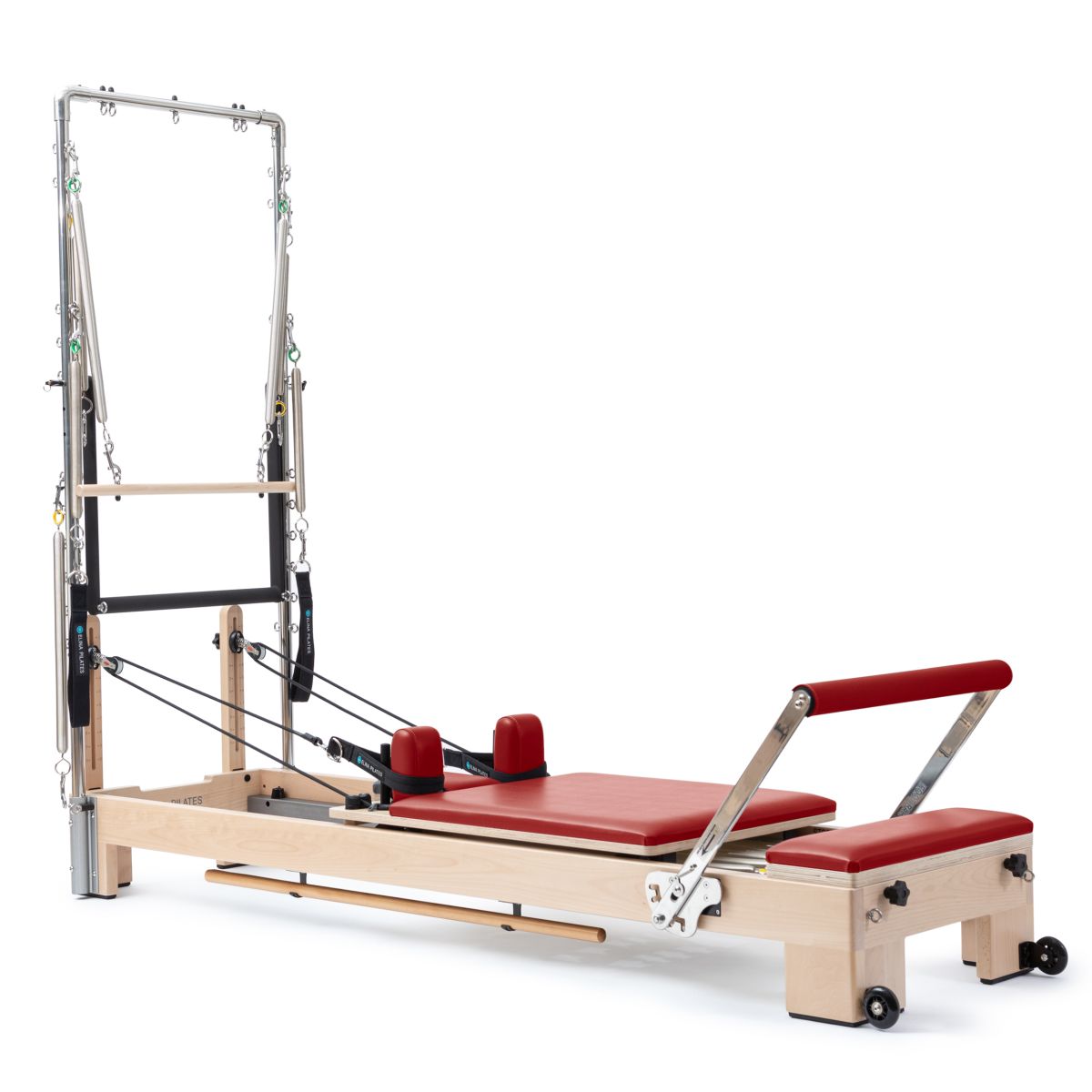 Elina Pilates Lignum Reformer with Tower - Durable Beechwood, Adjustable Foot Bar & Springs, Essentials Kit -  product_vendor - Peak Primal Wellness