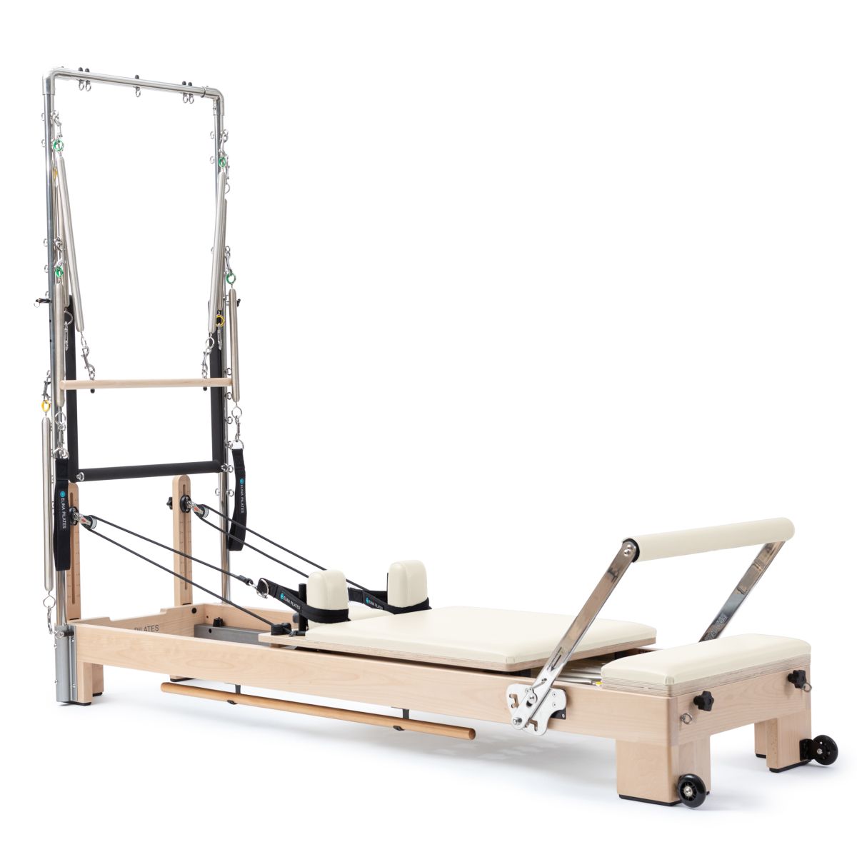 Elina Pilates Lignum Reformer with Tower - Durable Beechwood, Adjustable Foot Bar & Springs, Essentials Kit -  product_vendor - Peak Primal Wellness