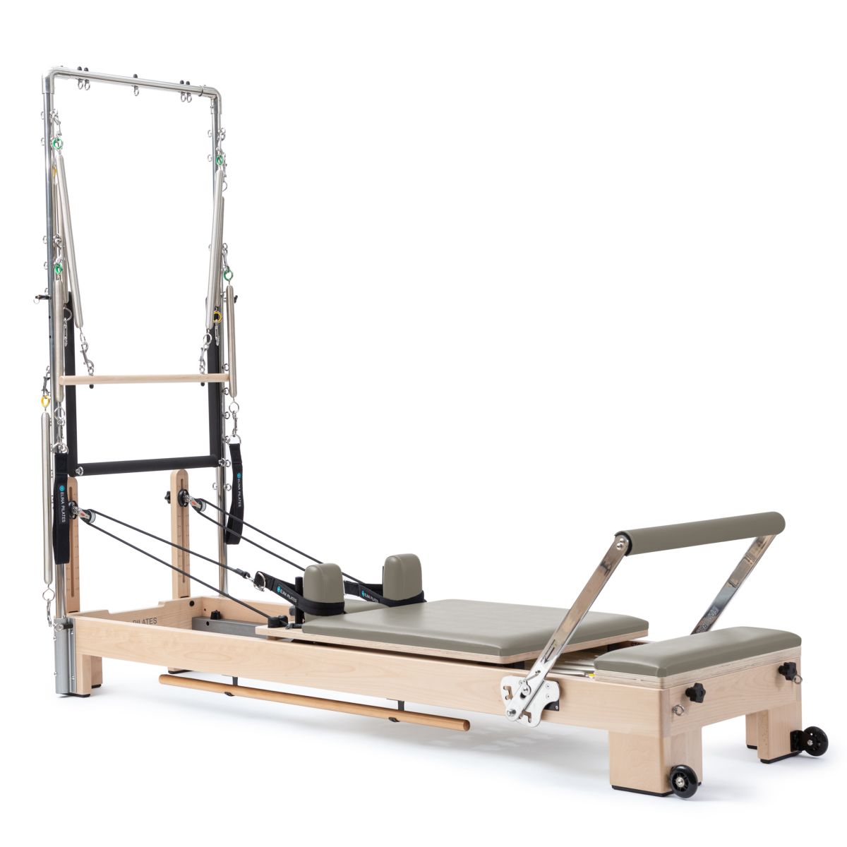 Elina Pilates Lignum Reformer with Tower - Durable Beechwood, Adjustable Foot Bar & Springs, Essentials Kit -  product_vendor - Peak Primal Wellness
