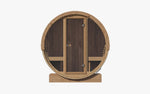 SaunaLife E7G 4 Person Traditional Outdoor Barrel Sauna w/ Full - Glass Front & Thermo - Aspen Seating - product_vendor - Peak Primal Wellness