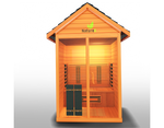 Medical Breakthrough Nature 6 V2: 3 Person Infrared Sauna showcasing its ergonomic design and natural Canadian Hemlock construction, perfect for health and wellness.