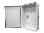 SaunaLife Waterproof Electrical Enclosure for Saunas showcasing its durable, UV-stabilized design and IP67 rating, ideal for outdoor and mechanical room installations.