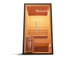 Premium Medical Breakthrough Traditional 5 V2A sauna made of Hemlock wood, showcasing its sleek design and features.