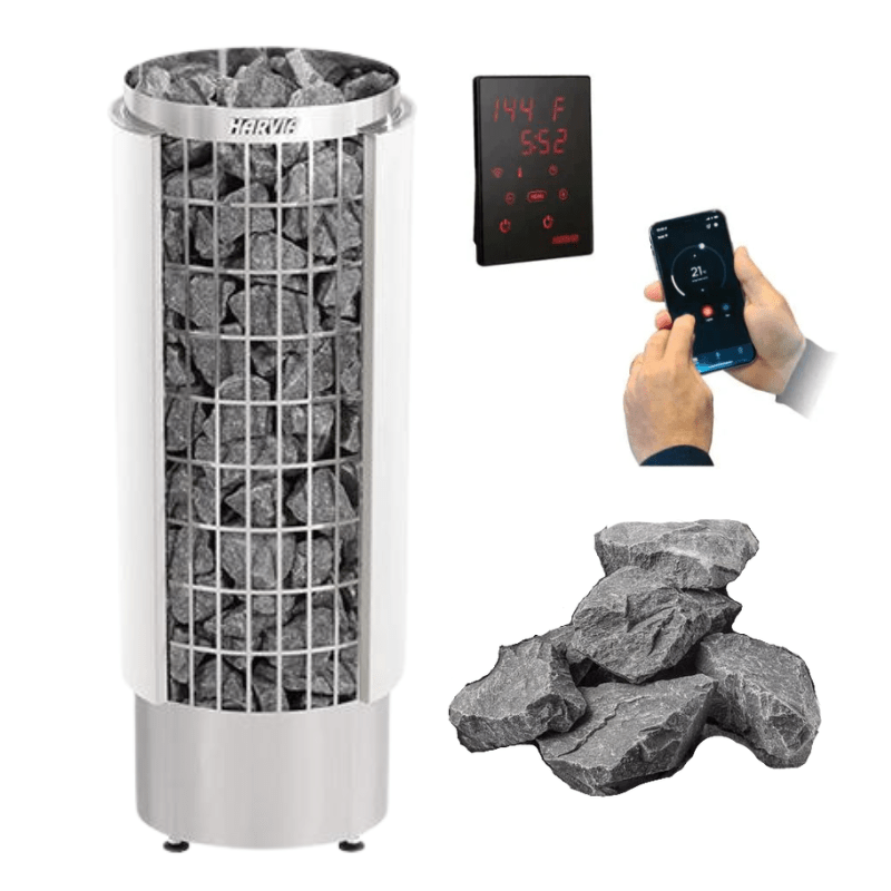 Harvia Cilindro PC90E 9kW Sauna Heater with Digital Control for 141 - 494 cu ft Spaces, Energy Efficient -  product_vendor - Peak Primal Wellness