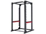 Steelflex Club Line CLPR380 Power Rack with Monkey Bar, designed for serious strength training with adjustable safety positions and heavy-duty steel construction.
