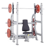 Steelflex NOMB Olympic Military Bench showcasing its ergonomic design and durable construction for effective shoulder muscle targeting.