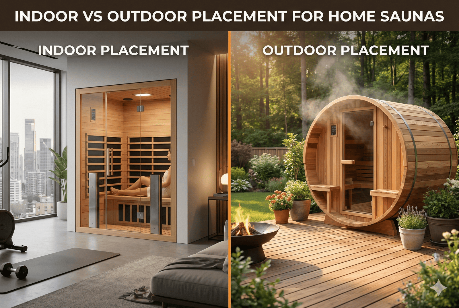 Indoor vs Outdoor Placement for Home Saunas - Peak Primal Wellness
