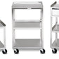 Mobile Stand - Stainless Steel - 2-shelf with drawer