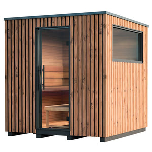 Auroom Garda 6-Person Outdoor Traditional Sauna Cabin Kit w/ Thermo-Pine Wood -  product_vendor - Peak Primal Wellness