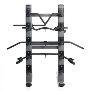Black Chrome Cable Attachment Bar Storage Rack w/ 9 Cable Attachment Bars