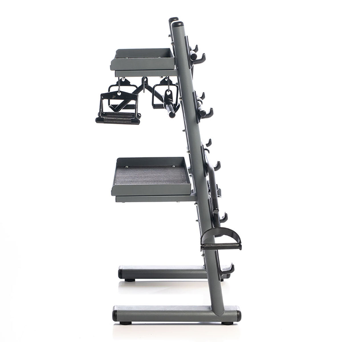Black Chrome Cable Attachment Bar Storage Rack w/ 9 Cable Attachment Bars
