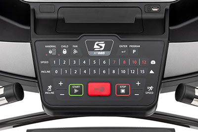 Spirit, XT685 Treadmill, 77" x 36" x 68"