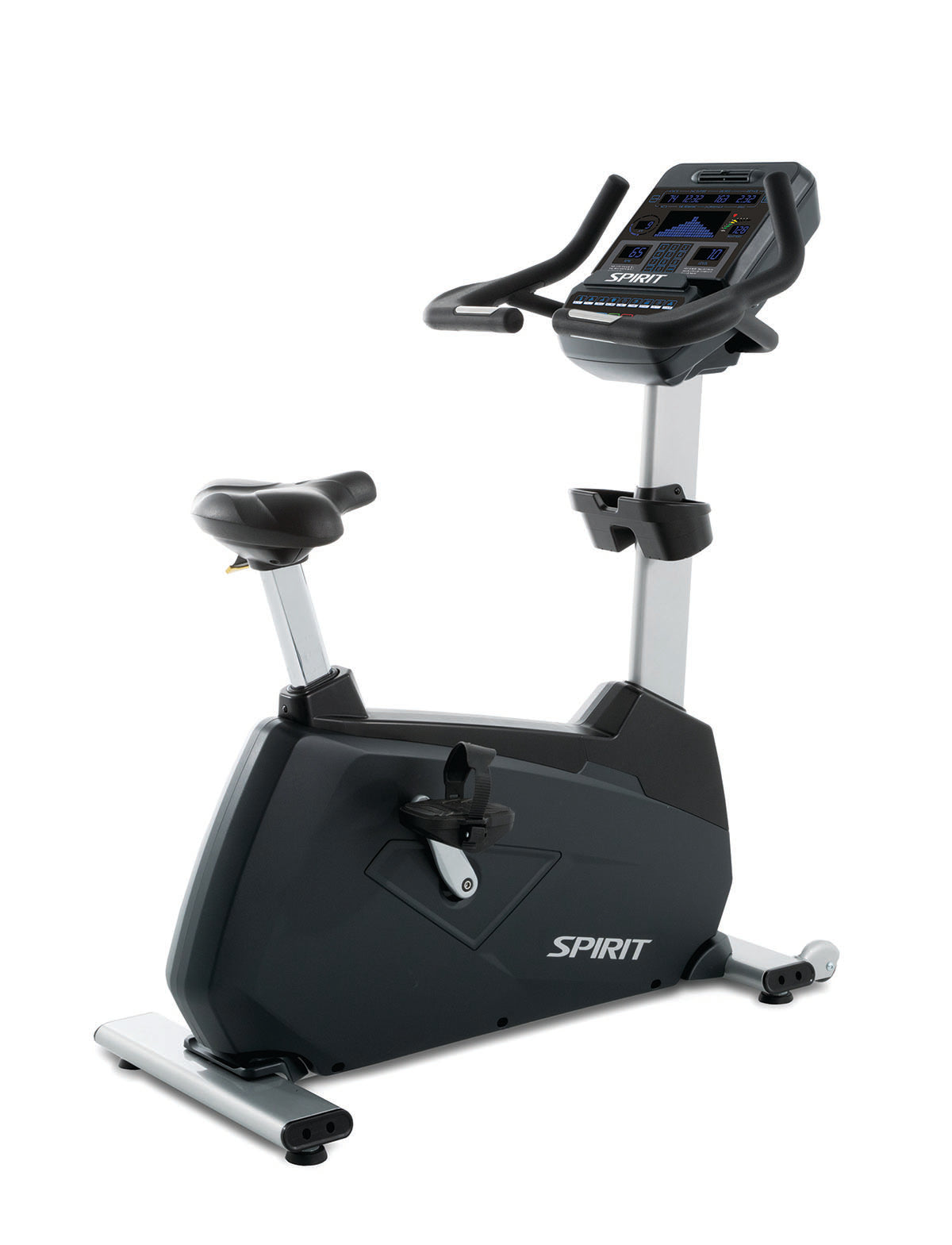 Spirit, CU900 Upright Bike, 77" x 32" x 67"