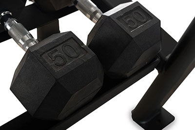 Inflight Fitness, Deluxe 2-Tier Dumbbell Rack, 10 Pair Rubber Hexagon Dumbbell Set