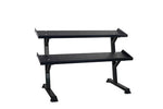 Inflight Inflight Fitness, 69" 2-Tier Dumbbell Rack, Tray Style, 10 Pair Rubber Hexagon Dumbbell Set