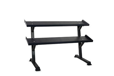 Inflight Inflight Fitness, 69" 2-Tier Dumbbell Rack, Tray Style, 10 Pair Rubber Hexagon Dumbbell Set