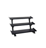 Inflight Inflight Fitness, 69" 3-Tier Dumbbell Rack, Tray Style, 15 Pair Rubber Hexagon Dumbbell Set
