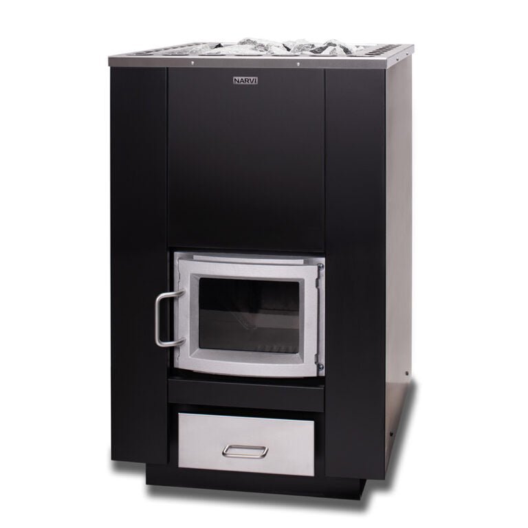 Narvi 30 Wood-Burning Sauna Heater - 24kW for Up to 2,472 cu. ft. with Stone Capacity - Thumbnail 3