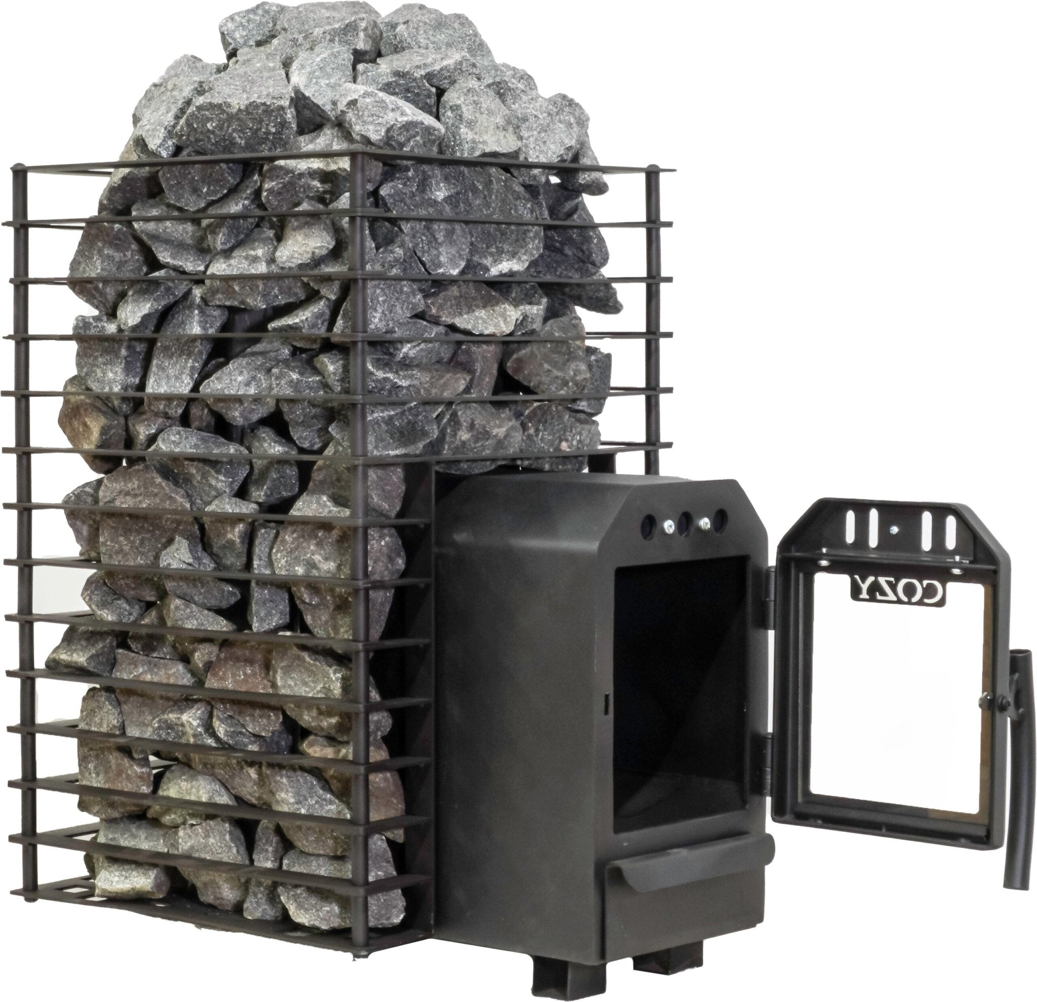 Cozy Heat Quattro Thru-Wall 12kW Sauna Stove - Wood-Burning Sauna
