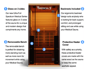 Medical Breakthrough 5 Ultra 1 Person Full Spectrum Infrared Sauna – Skin Rejuvenation, Integrated Audio & Premium Hemlock -  product_vendor - Peak Primal Wellness