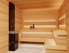 Saunum AIR 5 Sauna Heater - 4.8kW with Air-Mixing Technology & Himalayan Salt Tray - Nordic Black
