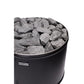 Easily installed Narvi Luosto 16kW Wood-Burning Sauna Heater featuring adjustable feet and a sturdy wooden handle for convenience.