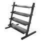 Power Systems 4-Tier Dumbbell Rack with 1–15 lb Vinyl Dumbbell Set