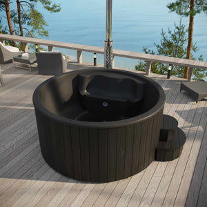 SaunaLife S4 Wood-Fired Hot Tub for 6 - Eco-Friendly, Fast Heating & Durable Design