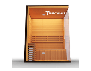 Medical Breakthrough Traditional 7 v2a: Traditional 3 Person Sauna Hemlock Wood, Bluetooth Audio, Rapid Heating -  product_vendor - Peak Primal Wellness