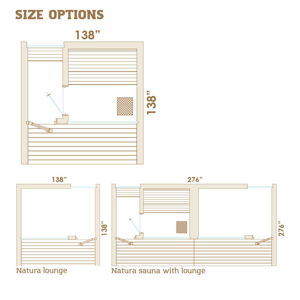 Auroom Natura 5-Person Outdoor Traditional Sauna Cabin w/ Changing Room -  product_vendor - Peak Primal Wellness