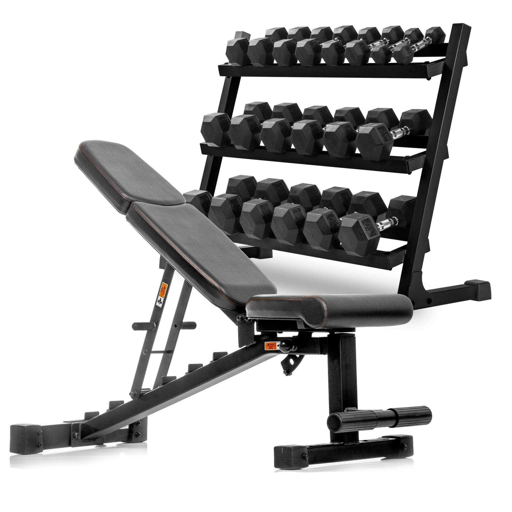 XMark 5-50 lb Hex Dumbbell Set with Rack and Weight Bench -  product_vendor - Peak Primal Wellness