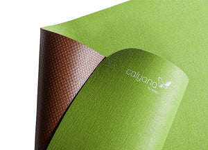 Airex Exercise Mat, Calyana Prime Earth, Double-Sided, 73" x 26" x0 .2", Lime Green/Nut Brown