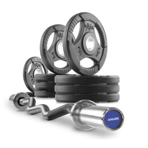 XMark Tri-Grip Olympic Weight Plates and Curl Barbell Sets -  product_vendor - Peak Primal Wellness