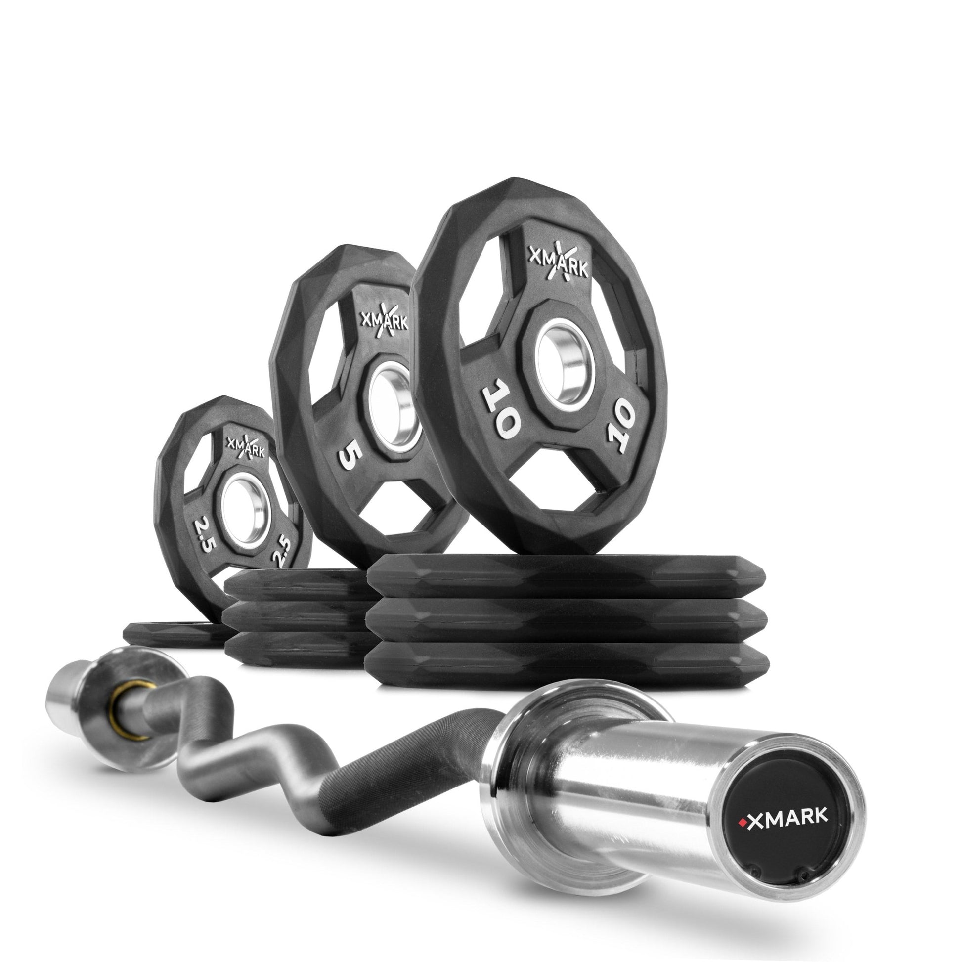 XMark Black Diamond® Olympic Weight Plates and Curl Barbell Sets -  product_vendor - Peak Primal Wellness
