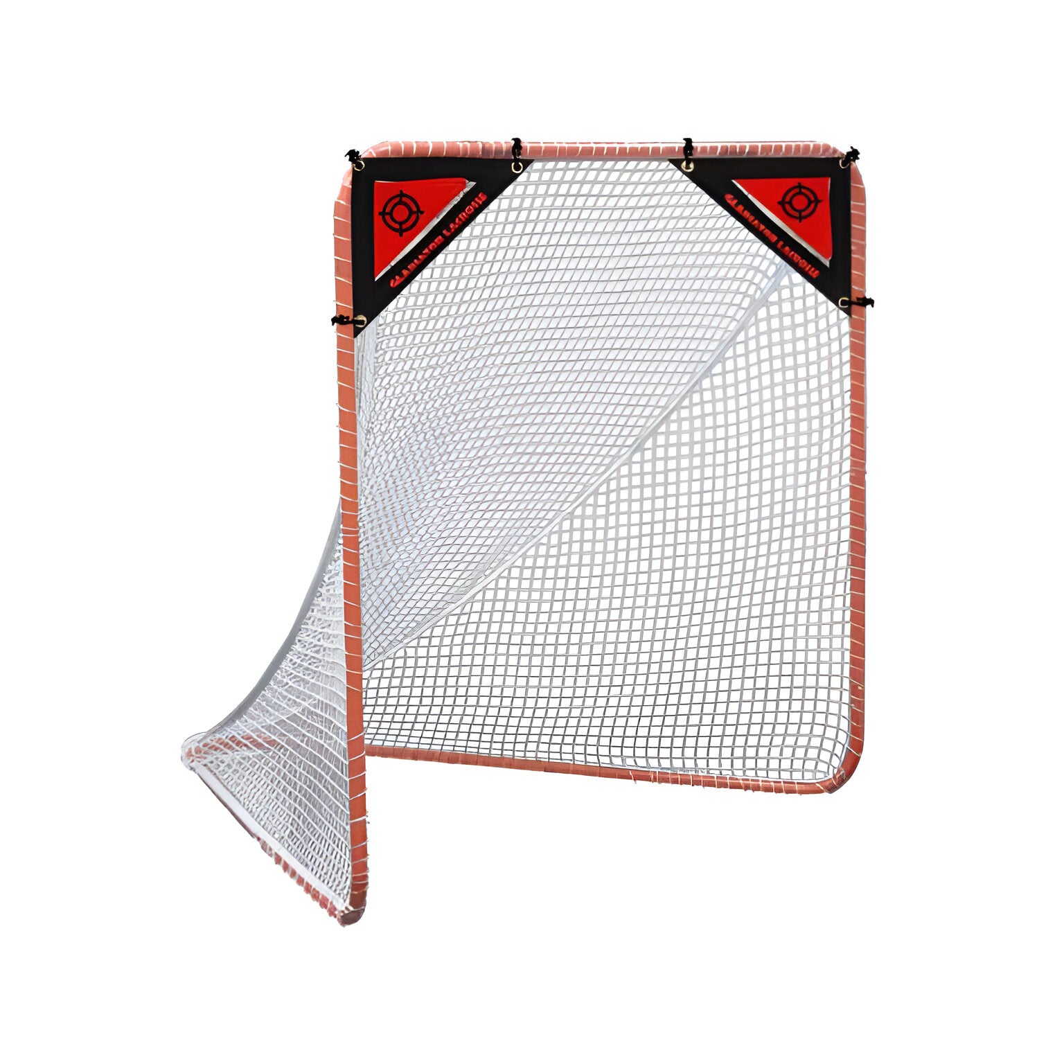 Gladiator Lacrosse® Corner Targets Set featuring bungee fastener cords for easy and fast assembly, perfect for lacrosse players.