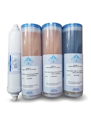 Tyent 4-Bank Replacement Cartridges for Chromium-6 Removal System - High Capacity Alkaline Filter