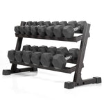 XMark 10 to 50 lbs. Rubber Hex Dumbbell Pairs Includes 2-Tier Storage Rack -  product_vendor - Peak Primal Wellness