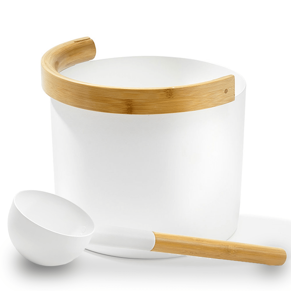 KOLO Sauna Set 2 | Sauna Bucket with curved handle and Ladle, Bamboo/Aluminum, 1Gal -  product_vendor - Peak Primal Wellness