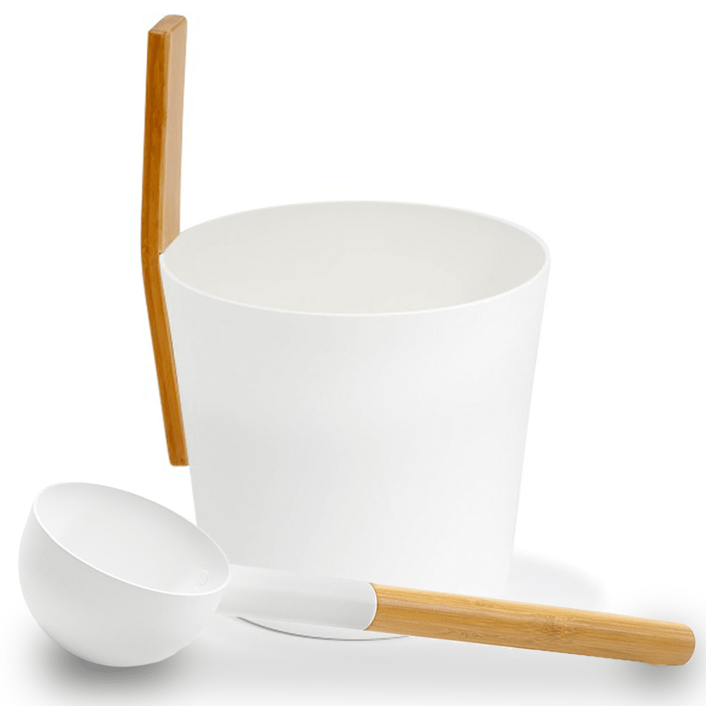 KOLO Sauna Set 3 | Sauna Bucket with straight handle and Ladle, Bamboo/Aluminum, 1Gal -  product_vendor - Peak Primal Wellness