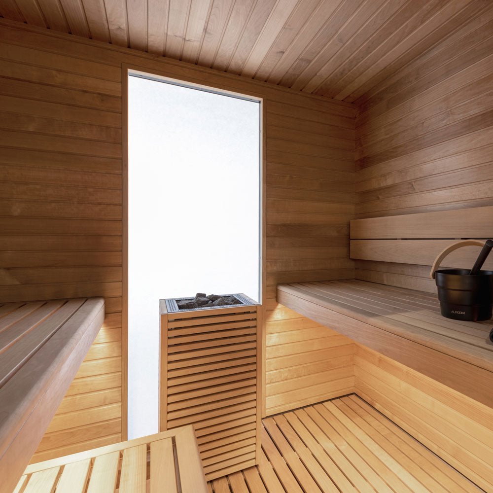 Auroom Garda 6-Person Outdoor Traditional Sauna Cabin Kit w/ Thermo-Pine Wood -  product_vendor - Peak Primal Wellness