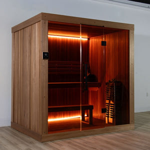 Dundalk LeisureCraft CT Element Studio 4 Person Traditional Indoor Sauna (64x84) -  product_vendor - Peak Primal Wellness