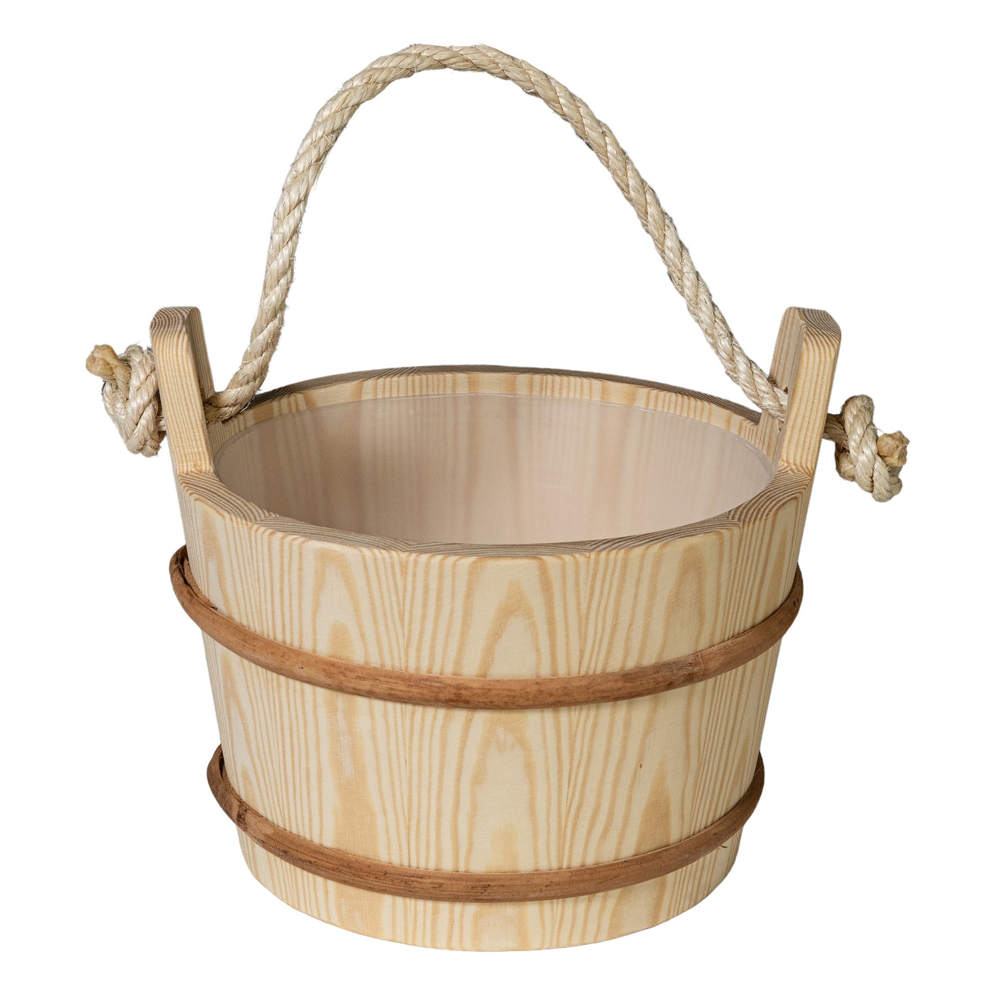ProSaunas Wood Sauna Bucket | Lined Wood Sauna Bucket, Rope Handle, 4 - Liter -  product_vendor - Peak Primal Wellness