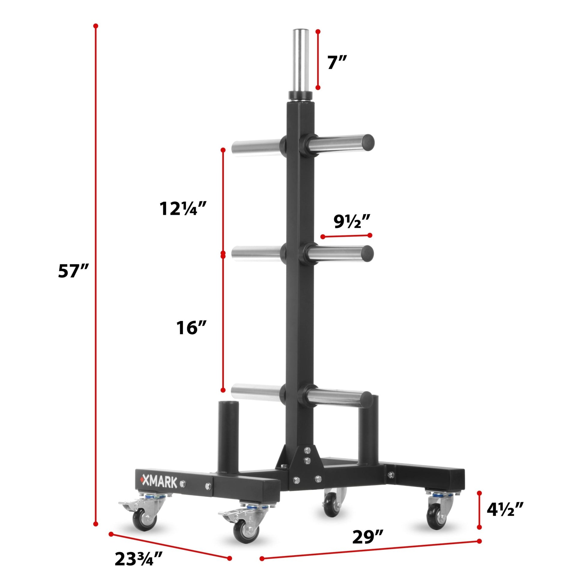 XMark Commercial Olympic Weight Plate Tree on Castors with Dual Bar Holders -  product_vendor - Peak Primal Wellness